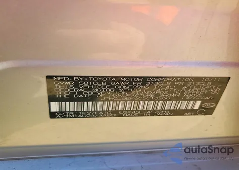 2012 Lexus Ls 460 z USA, uszkodzony, nr VIN JTHCL5EF6C5013260